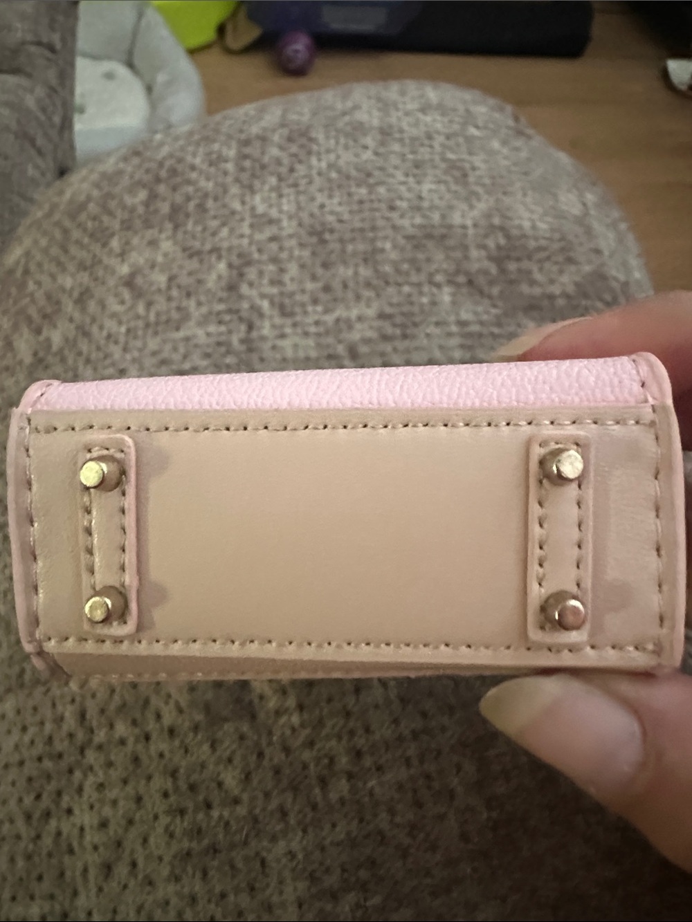Pink Architectural Mini Bag Keychain with Gold Hardware - Picture 3 of 3